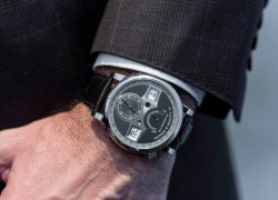 The male copy watches have black dials.